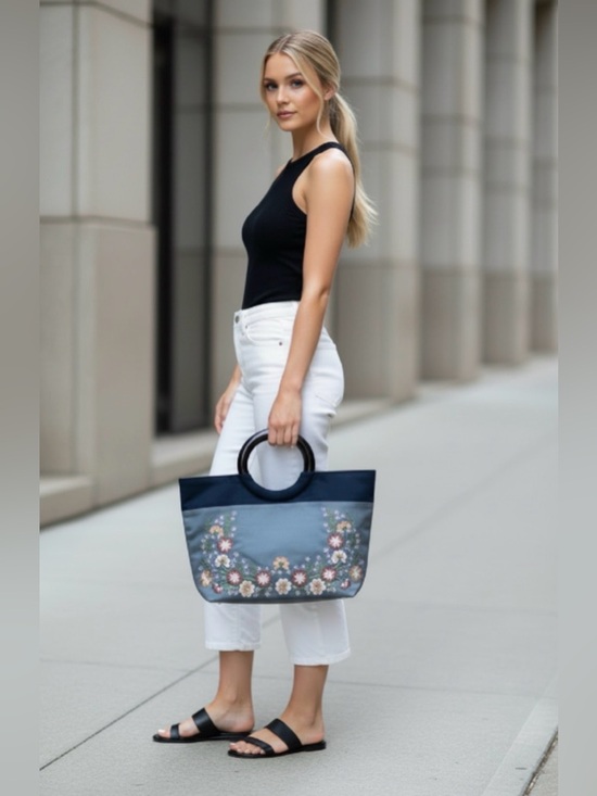 Handbags - (#141)SILK and EMBROIDERED Handbag